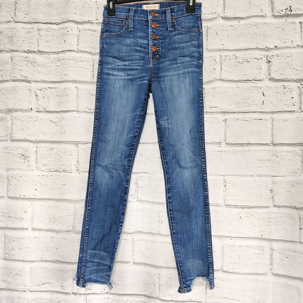 $128 MADEWELL Women 25 10" High-Riser Skinny Jeans in Hayes Wash #F4684 Rise